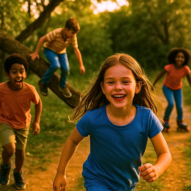Children running